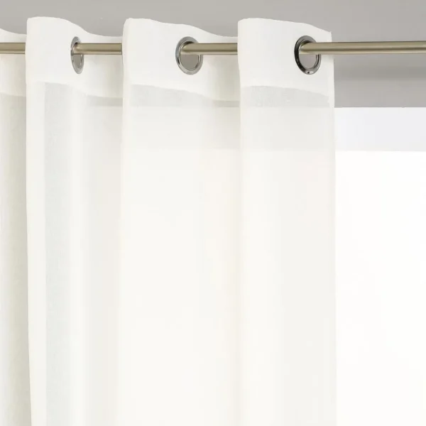 Rideau voilage uni à oeillets métal en polyester 140x240cm ETAMINE