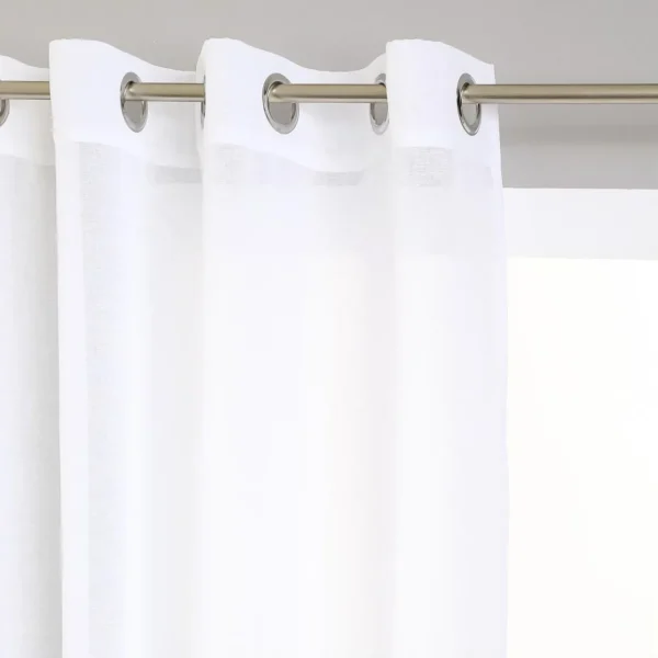 Rideau voilage uni à oeillets métal en polyester 140x240cm ETAMINE