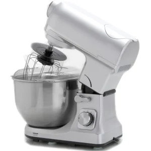 Robot multifonctions 5l 1000w silver avec hachoir et blender 1,5l en verre - robimix silver