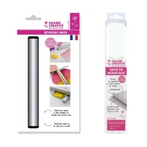 Rouleau et tapis modelage pour pâte polymère