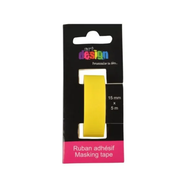Ruban Masking Tape Créatif 5M Jaune Fluo