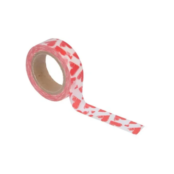 Ruban Masking Tape Cœurs 5M Rose