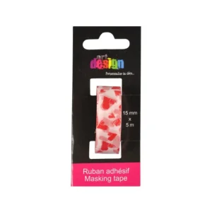 Ruban Masking Tape Cœurs 5M Rose