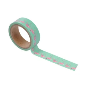 Ruban Masking Tape Flamant Rose 5M Vert