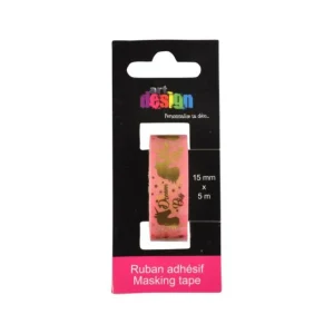 Ruban Masking Tape Licorne 5M Rose & Or