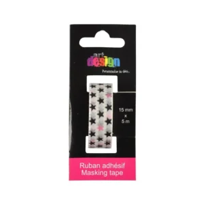 Ruban Masking Tape Étoiles 5M Blanc
