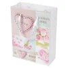 Sac Cadeau Imprimé Romantique 32cm Rose
