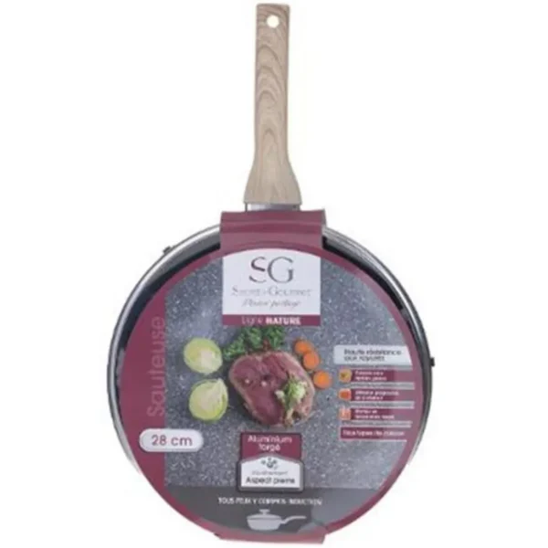 Sauteuse en Aluminium Nature 28cm Gris