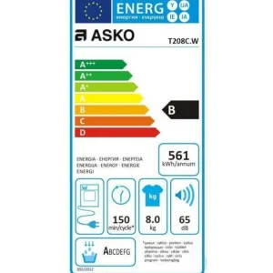 Sèche-linge à condensation 8kg ASKO 59.5cm, T 208 CW