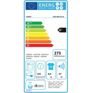 Sèche-linge pompe à chaleur avec condenseur 60cm 8kg - cseh8a1les