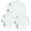 Service d'assiettes 18 pièces en porcelaine motifs argent PIN ARGENT