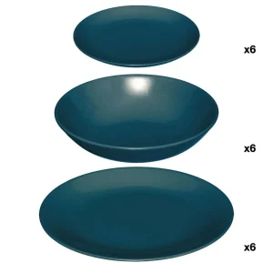 Service vaisselle 18 pièces COLORAMA - Bleu