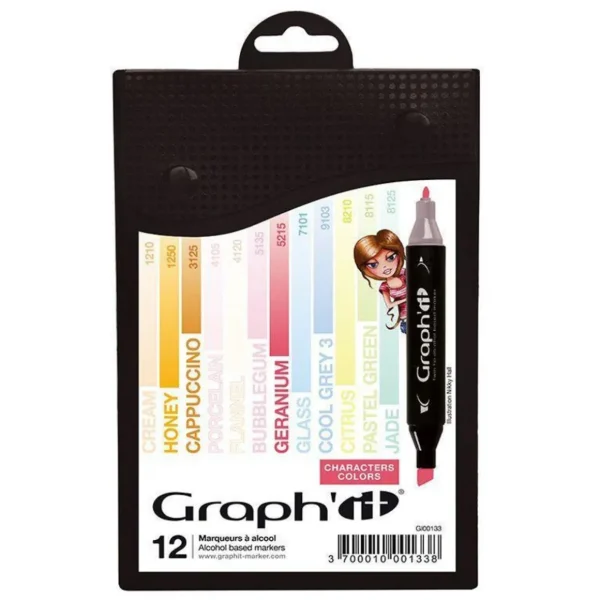 Set 12 marqueurs Graph'It - Characters colors