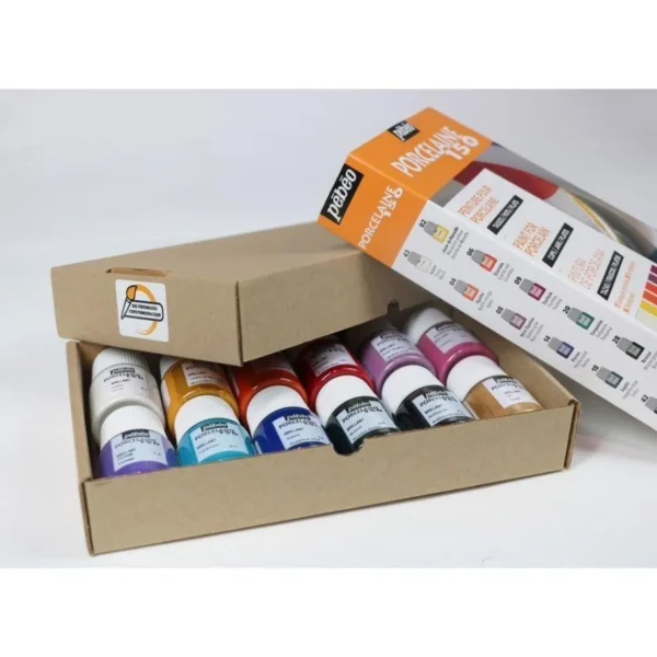 Set de 12 peintures base eau porcelaine - 12 x 20 ml