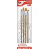 Set de 4 pinceaux brosse polyamide dorés