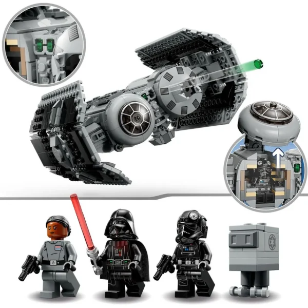 Star Wars 75347 Le Bombardier TIE, Kit de Maquette à Construire, Vaisseau avec Figurine de Droïde Gonk et Minifigurine Dark Vador
