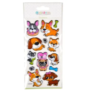 Stickers Effet 3D Chiens 21cm Multicolore