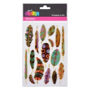 Stickers Effet Métal Plumes Multicolore