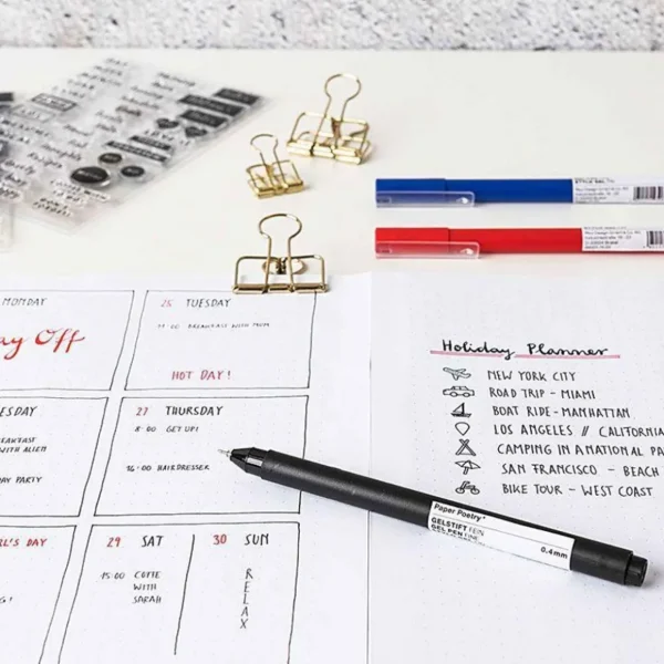 10 stylos en gel fin pour bullet journal 0,4 mm