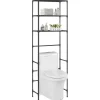 Support de rangement de toilette a 3 niveaux Noir 53x28x169 cm