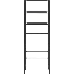 Support de rangement de toilette a 3 niveaux Noir 53x28x169 cm
