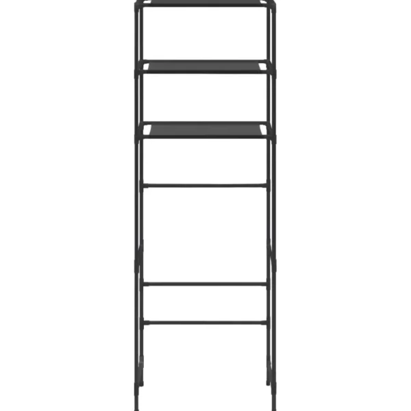 Support de rangement de toilette a 3 niveaux Noir 53x28x169 cm