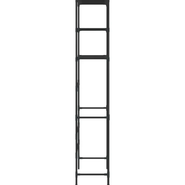 Support de rangement de toilette a 3 niveaux Noir 53x28x169 cm