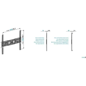 Support mural TV FIXE GS S400 - TV 40-82p