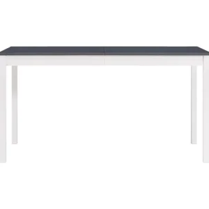 Table a manger Blanc et gris 140x70x73 cm Bois de pin