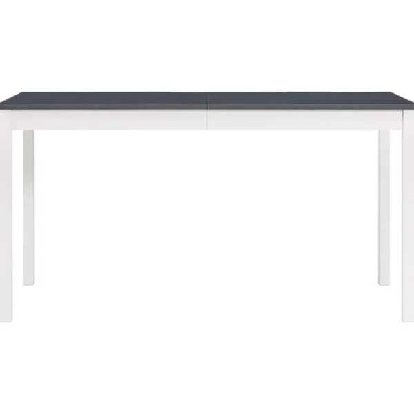Table a manger Blanc et gris 140x70x73 cm Bois de pin