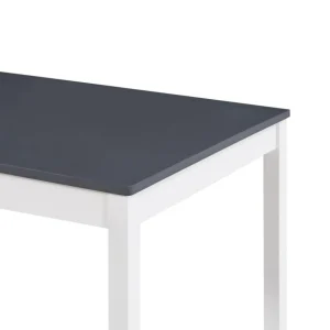 Table a manger Blanc et gris 140x70x73 cm Bois de pin