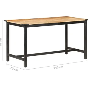 Table a manger 140x70x76 cm Bois de manguier brut massif