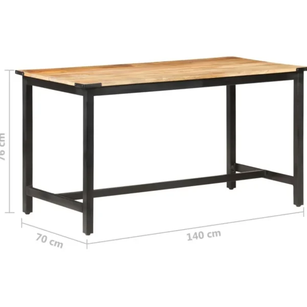 Table a manger 140x70x76 cm Bois de manguier brut massif