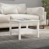 Table basse Blanc 55x55x40 cm Bois massif de pin