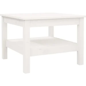 Table basse Blanc 55x55x40 cm Bois massif de pin