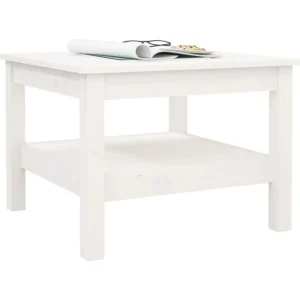 Table basse Blanc 55x55x40 cm Bois massif de pin