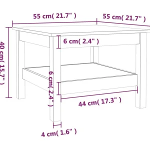 Table basse Blanc 55x55x40 cm Bois massif de pin
