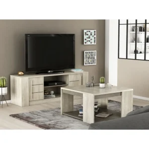 Table basse carrée avec niche ouverte L80cm CANNES
