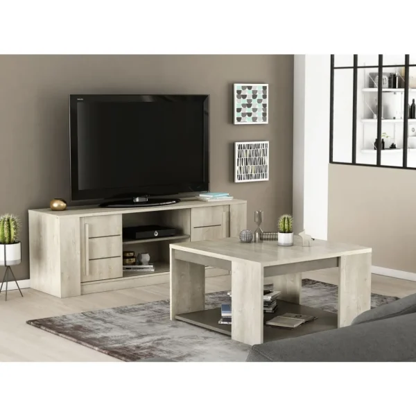 Table basse carrée avec niche ouverte L80cm CANNES
