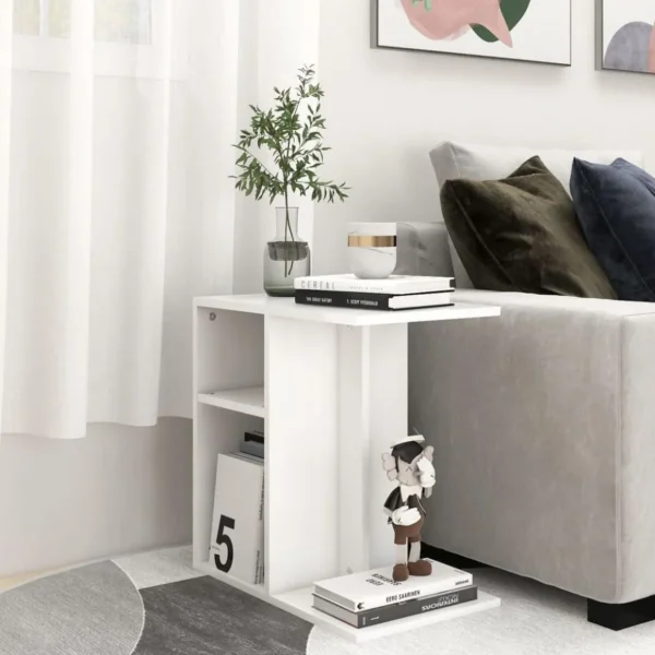 Table d'appoint Blanc 50x30x50 cm Bois d'ingenierie