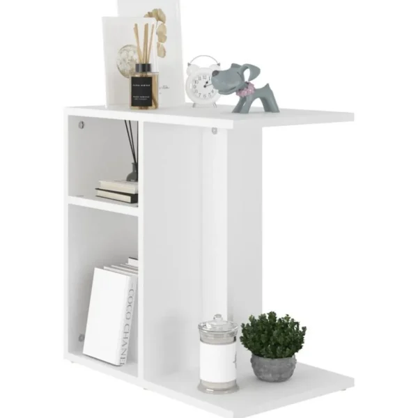 Table d'appoint Blanc 50x30x50 cm Bois d'ingenierie