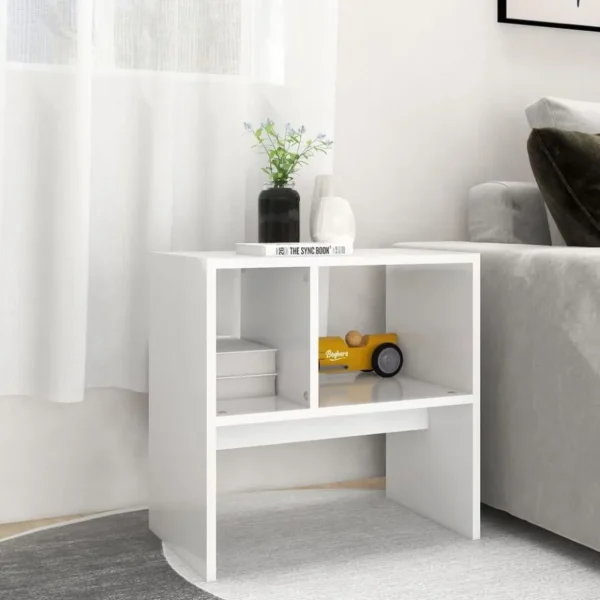 Table d'appoint Blanc 50x30x50 cm Bois d'ingenierie