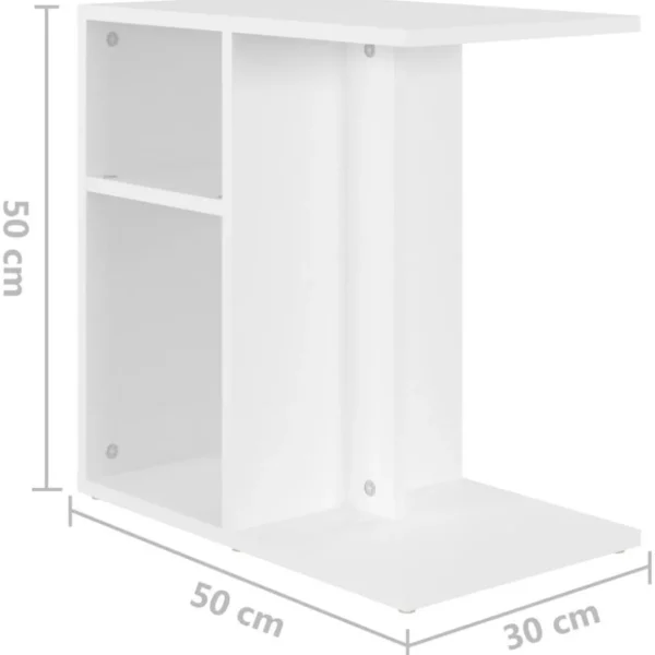 Table d'appoint Blanc 50x30x50 cm Bois d'ingenierie