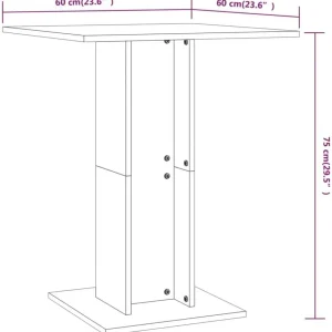 Table de bistro Noir 60x60x75 cm Bois d'ingenierie