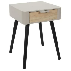 Table de Chevet 1 Tiroir Bois 48cm Taupe