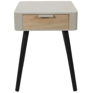 Table de Chevet 1 Tiroir Bois 48cm Taupe