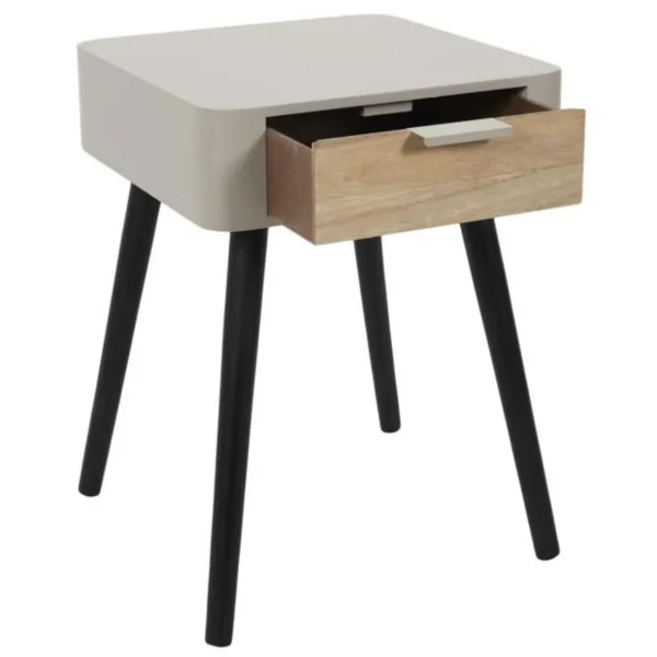 Table de Chevet 1 Tiroir Bois 48cm Taupe