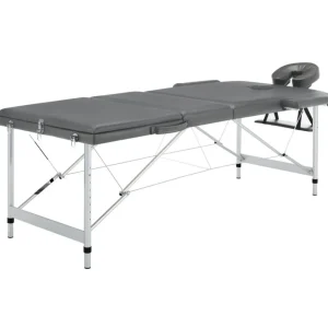 Table de massage 3 zones Cadre en aluminium Anthracite 186x68cm