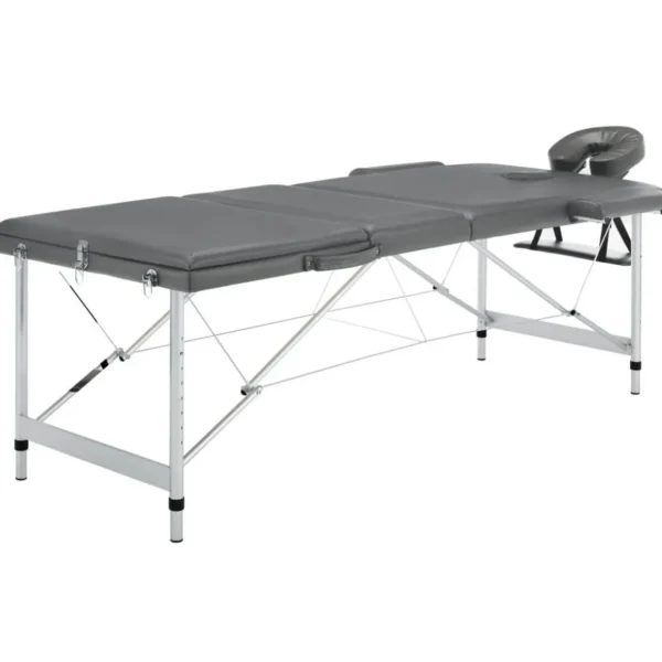 Table de massage 3 zones Cadre en aluminium Anthracite 186x68cm