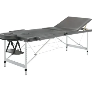 Table de massage 3 zones Cadre en aluminium Anthracite 186x68cm